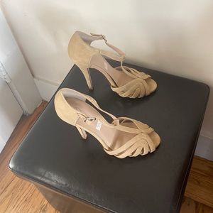 beige heels.
